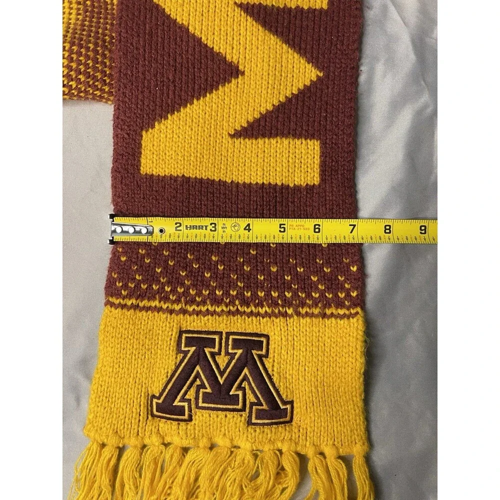 University of Minnesota Gophers Knit Scarf –Maroon & Gold Unisex – 6.5 Feet Long